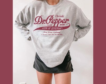Vintage Dr Pepper Sweatshirt - Retro Soda Dr Pepper Gifts for Her - Gildan Crewneck Sweatshirt for Fall and Winter