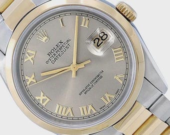 Rolex 36mm Two Tone Steel and Gold Datejust 16203 Watch Rhodium Dial 1998