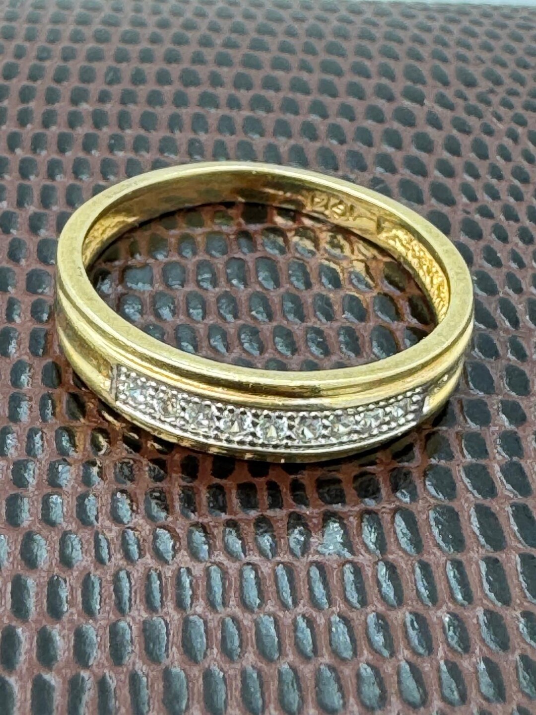 Vintage 14k Yellow Gold Wedding Band With Diamonds Size 7.25 - Etsy