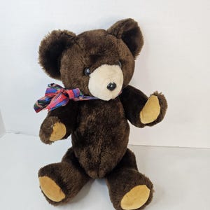 1973 Dakin Brown Jointed Teddy Bear Plush Stuffed Animal Toy Vintage Collectible Korea