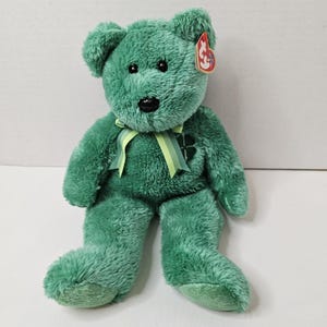 Ty Beanie Buddies Dublin 2003 St. Patrick&#39;s Lucky Bear Plush Stuffed Animal Collectible Toy Vintage