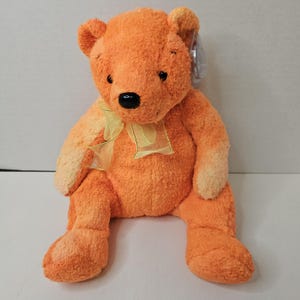 Vintage 2001 Ty Tangerine Orange Bear Plush Beanie Buddy Stuffed Animal Collectible Toy Approx. 12 inch