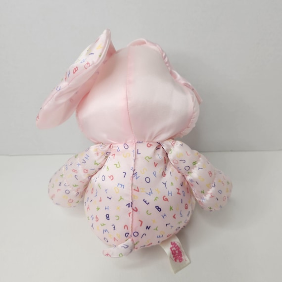 Commonwealth Jumbo Love Pink Elephant Plush Nylon Abc's Print