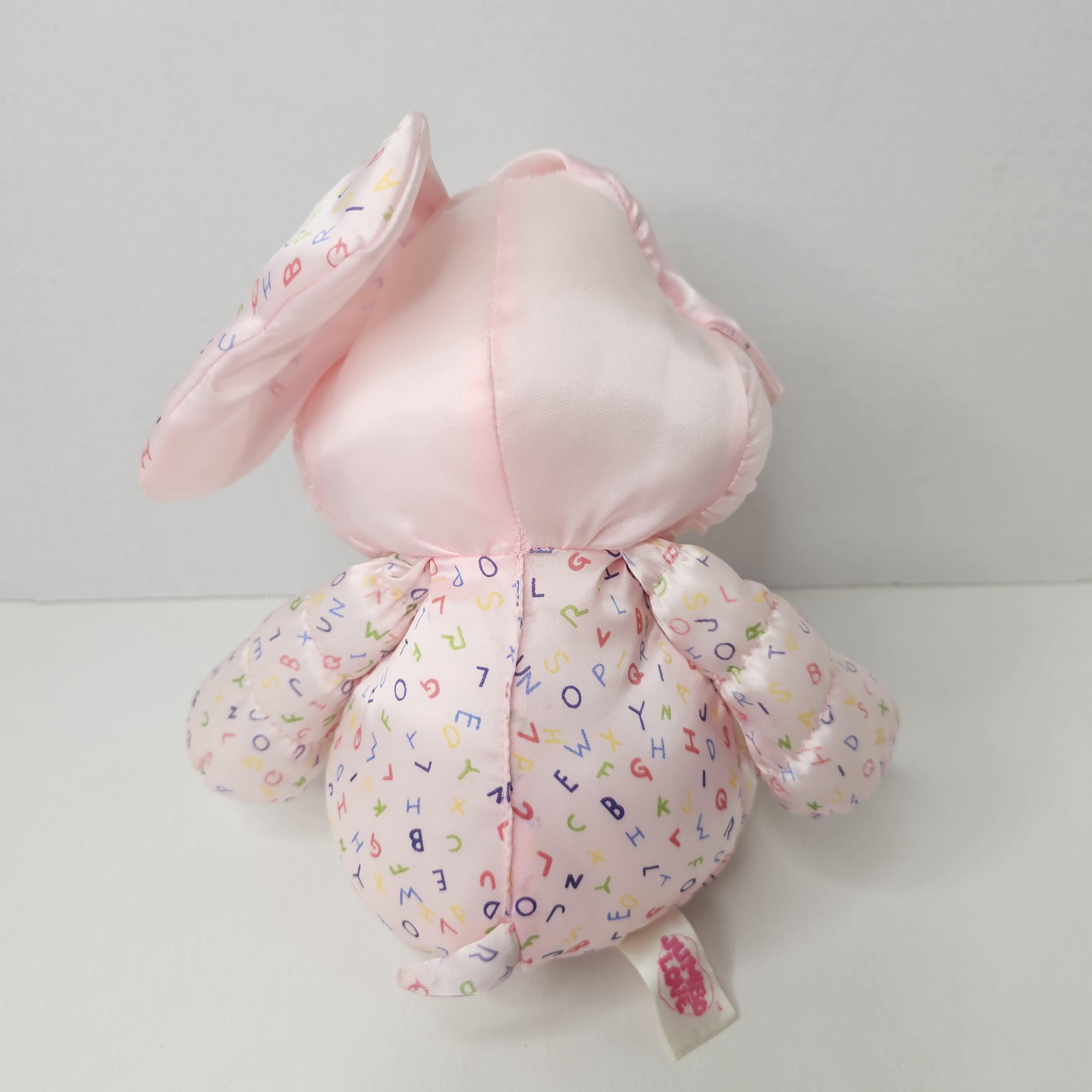 Commonwealth Jumbo Love Pink Elephant Plush Nylon Abc's Print