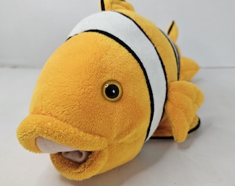 Animal Alley Fish Plush Orange White Stuffed Animal Toys R Us Vintage Toy 2000 Approx. 14.Inch