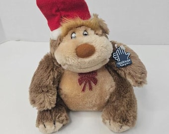 VTG Applause 1981 Egbert Baby Plush Teddy Bear Brown Christmas Hat Stuffed Toy
