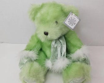 Vintage 2000 Mint Green Teddy Plush Y2K Bear Collectible Stuffed Animal Toy