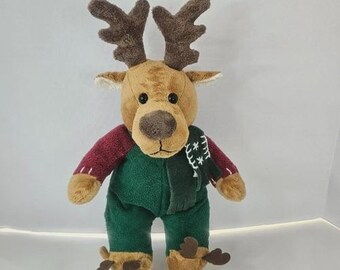 Chosun Reindeer Plush Sleepers Scarf Vintage Holiday Winter Stuffed Animal Toy