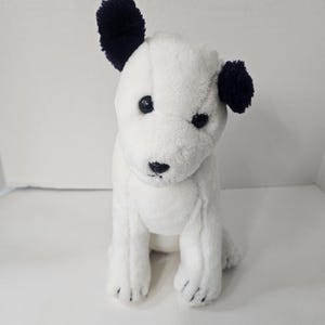 Vintage Dakin 1992 RCA Nipper Dog Plush White Puppy Stuffed Animal Toy Approx 11 Inch