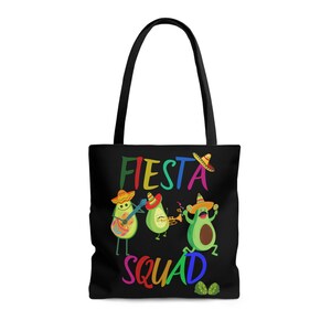 Mexican Fiesta Squad Tote, Avocado Lovers Shopping Tote Bag (AOP)