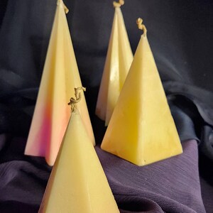 Glow In The Dark Beeswax Pyramid Candle Set: Handcrafted Home Decor