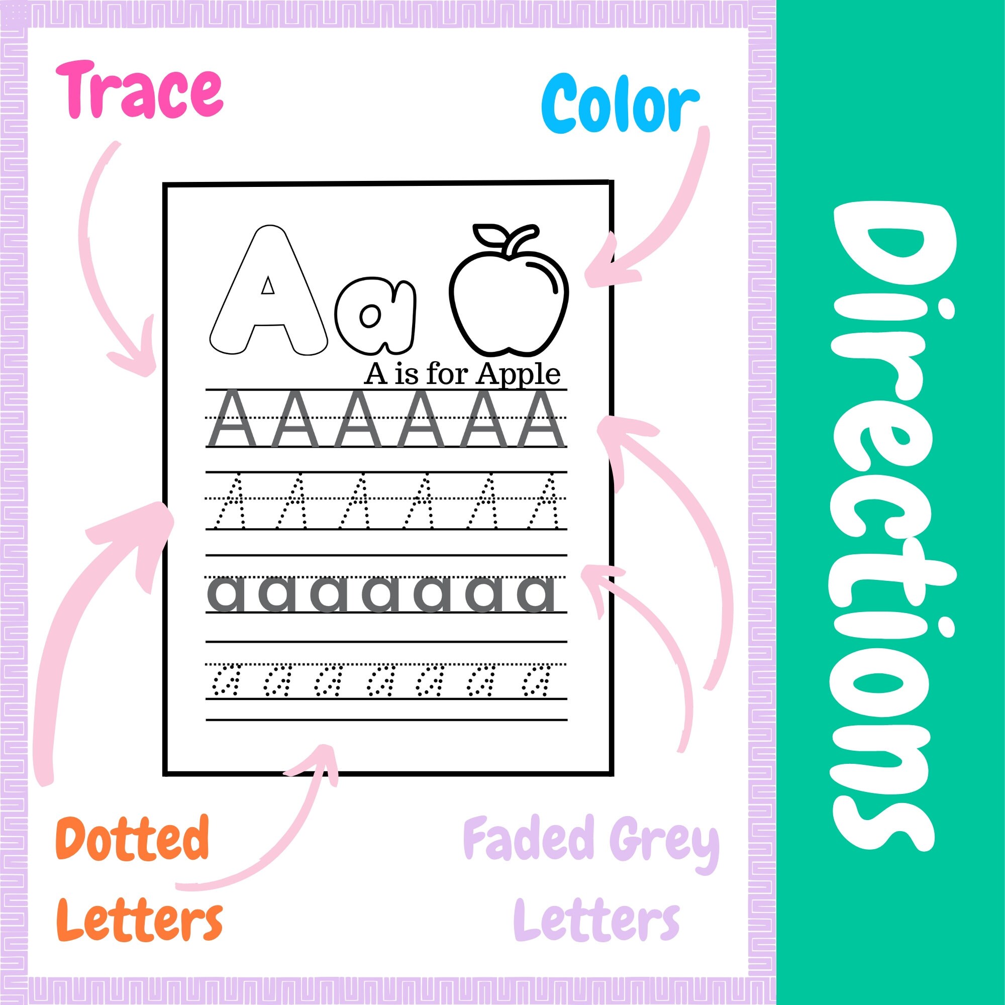 Coloring Printable Handwriting Worksheets Kindergarten Practice