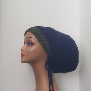 Crochet Sweater Tam Dreadlock Reggae Boho Rasta Beanie With Drawstring Handmade