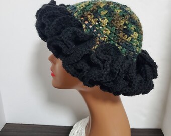 Couture Stitch Collection Crochet Ruffle Hat camouflage Camo Deluxe Ruffle Hat | Crochet - Etsy main image 3