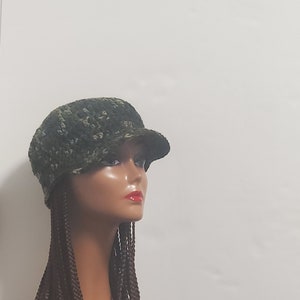 Camouflage Crochet Baseball hat handmade