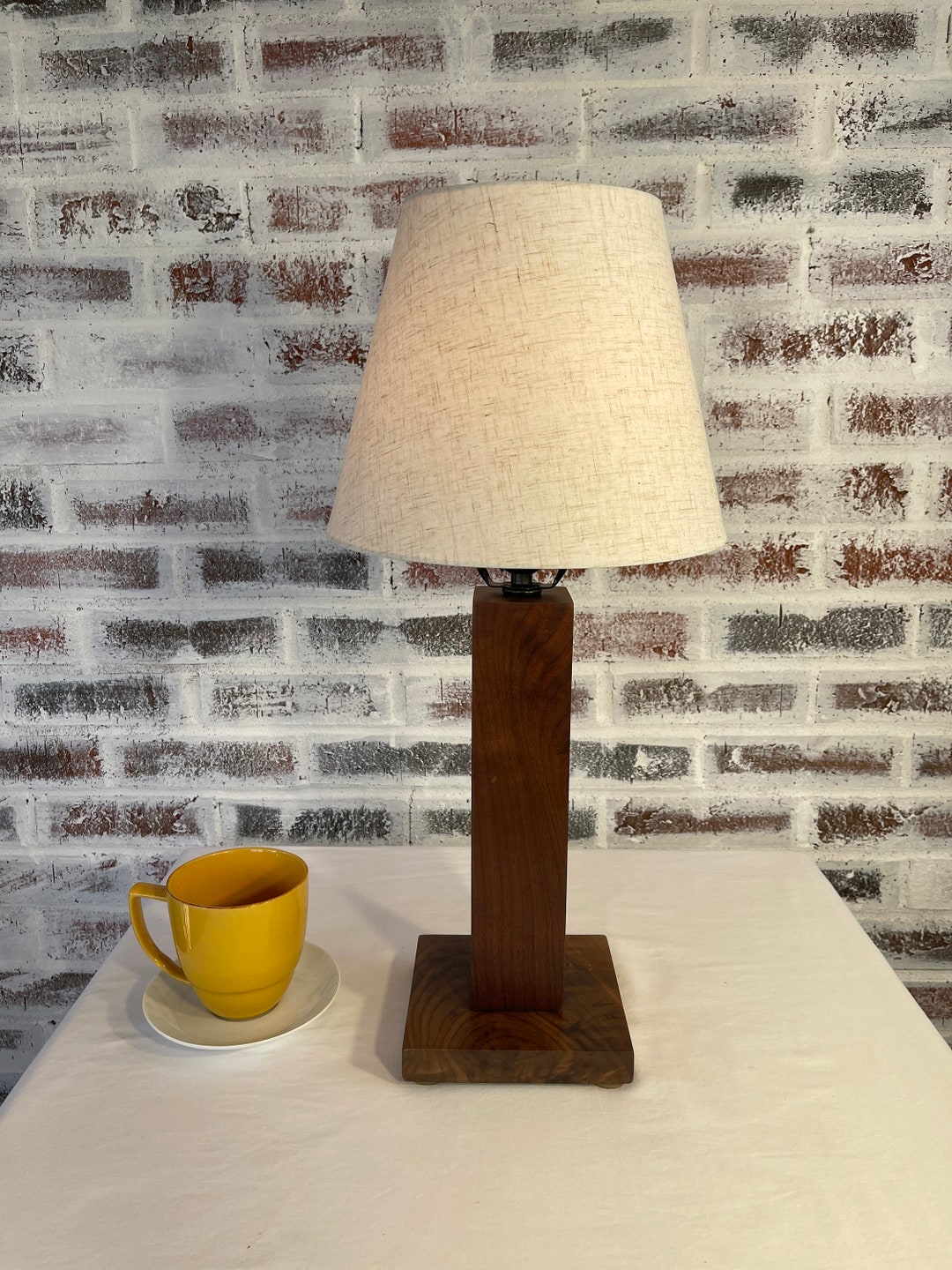 Hand Crafted Solid Walnut Desk Lamp Etsy