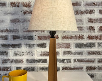 Hand crafted tapered solid walnut desk lamp