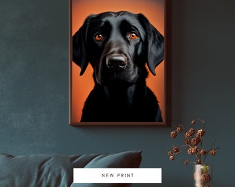 Zwarte Labrador aquarel Art Print