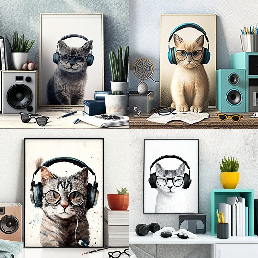 KITTEN WALL ART Cute Kitten Set of 8 Wall Art Poster Girls Bedroom