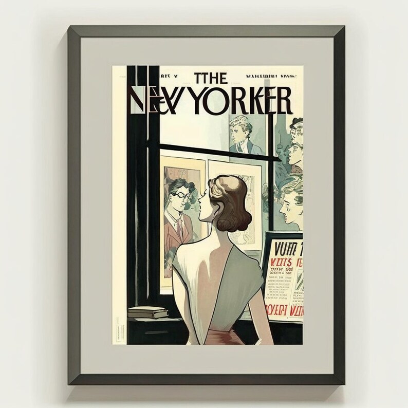 NEW YORKER POSTER New York City Vintage Magazine Poster Mid Century New