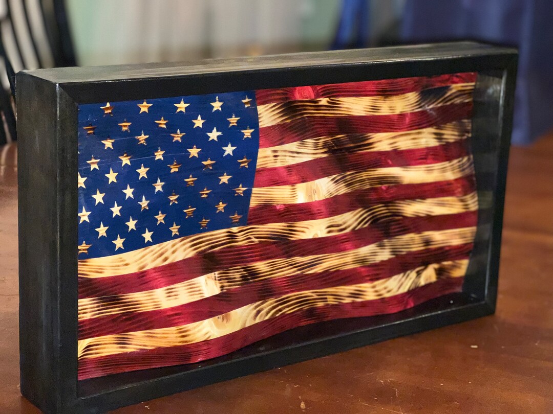 Custom Wavy Wooden Flag Etsy Custom Wavy Wooden Flag Etsy
