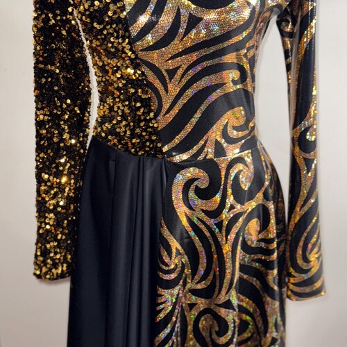 black and gold praise dance dresses Alvivi Women Metallic Gold Sleeveless Praise Dance Dress Full Length Liturgical Worship Costume Black XL