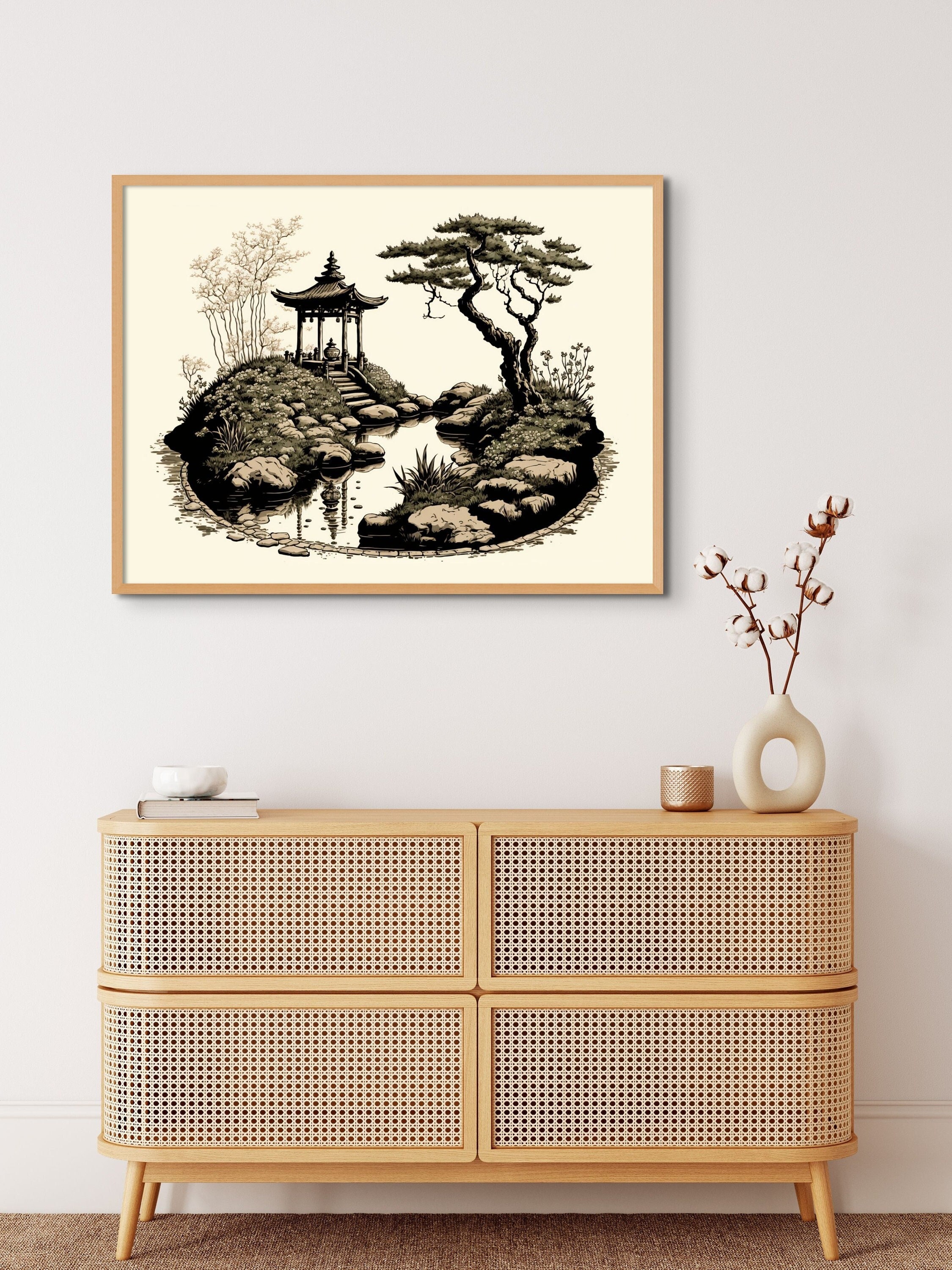 Japanese Zen Garden Wall Art PRINTABLE Wall Art Digital Etsy