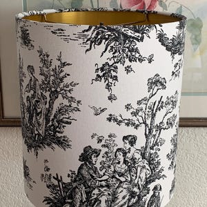 One colonial black linen Lampshade-Washer Spider Fitting- 10&quot; diameter x 11&quot; height