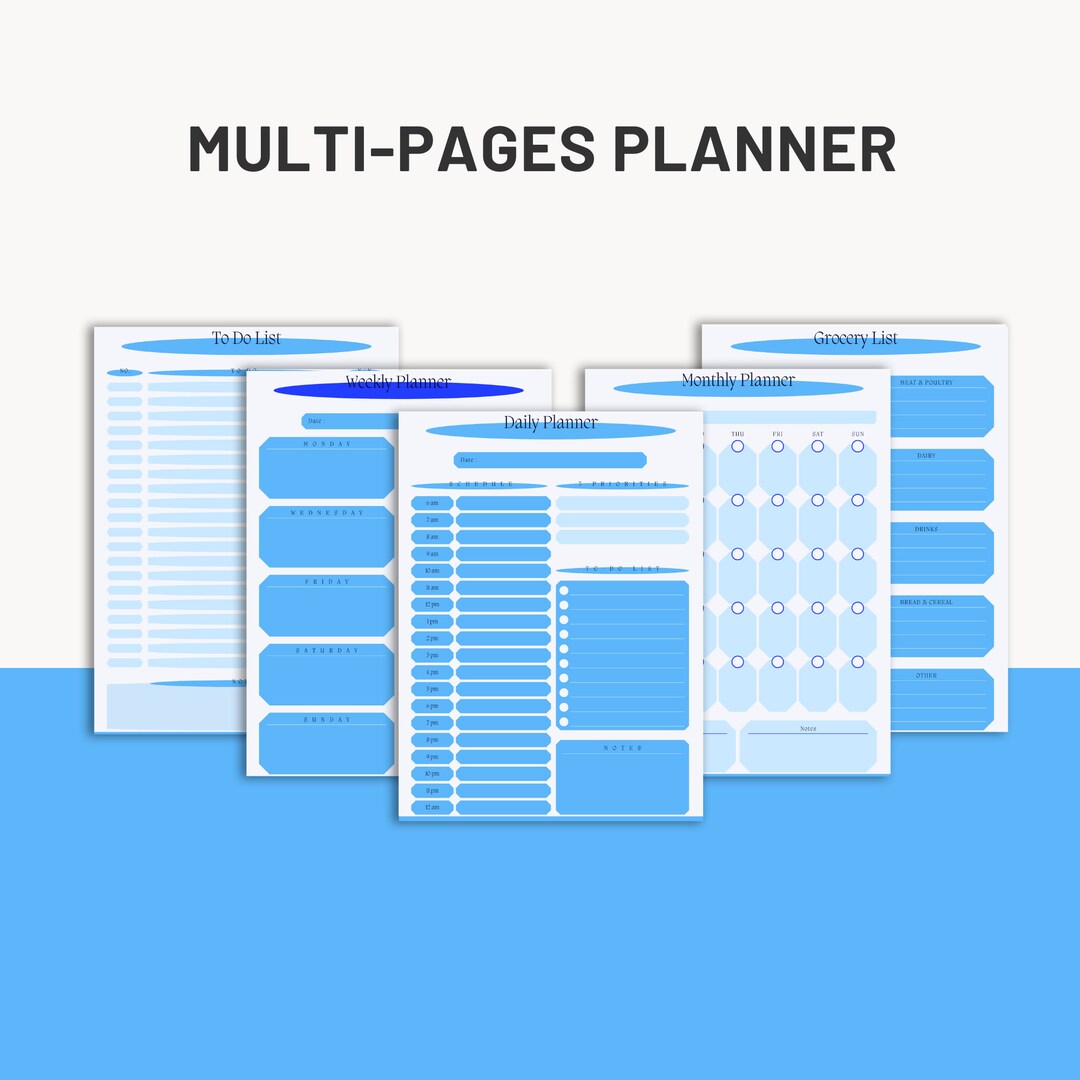 Editable Multi Pages Planner, Printable Wellness Planner, Daily Health ...