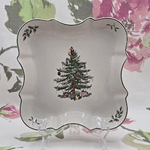 Vintage Spode Christmas Tree Devonia Tray – 8" Original Box