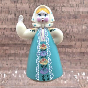 Vintage Russian Bobble Head Dancing Doll – USSR Lucite Folk Art Nodder – Mid Century Matryoshka Collectible Figurine - Cold War Collectible