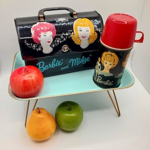 Vintage 1965 Barbie and Midge Dome Lunchbox and Thermos Set – Rare Mattel & Aladdin Collab - Barbie Retro Mod Graphics – Gift for Collector