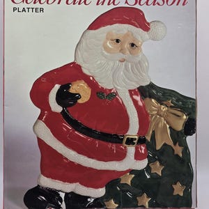 Vintage Santa Platter - Celebrate the Season Made for Macy&#39;s 1996