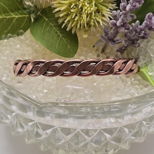 Vintage Copper Braided Cuff Bracelet: Hand Forged by Wheeler Manufacturing Co. Hallmarked Womo, USA