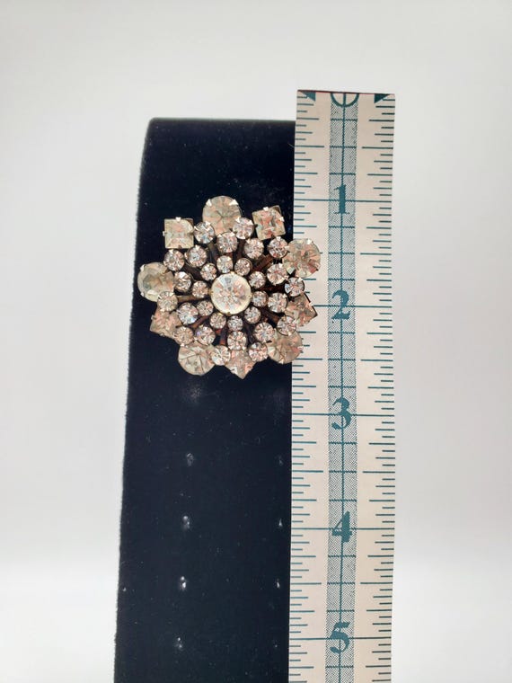Broche Vintage Étoile Avec Strass Fumés - Bon état - Bijou Ancien
