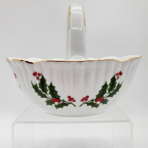 Vintage Candy Dish - 1987 Vintage Macy&#39;s &quot;All The Trimmings&quot; Christmas Bon Bon Dish Basket - Collectible Christmas Decor