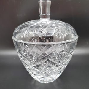 Vintage Strawberry Crystal Candy Dish with Lid – Elegant Decor