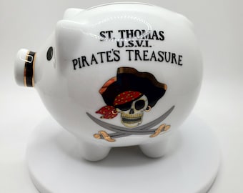 Cute Piggybank - St. Thomas USVI Pirate Piggy Bank Souvenir