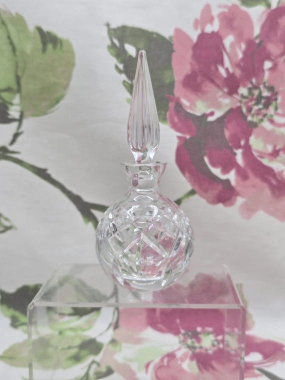 Vintage Waterford Crystal Lismore Round Perfume Bottle & Stopper | Irish Cut Crystal