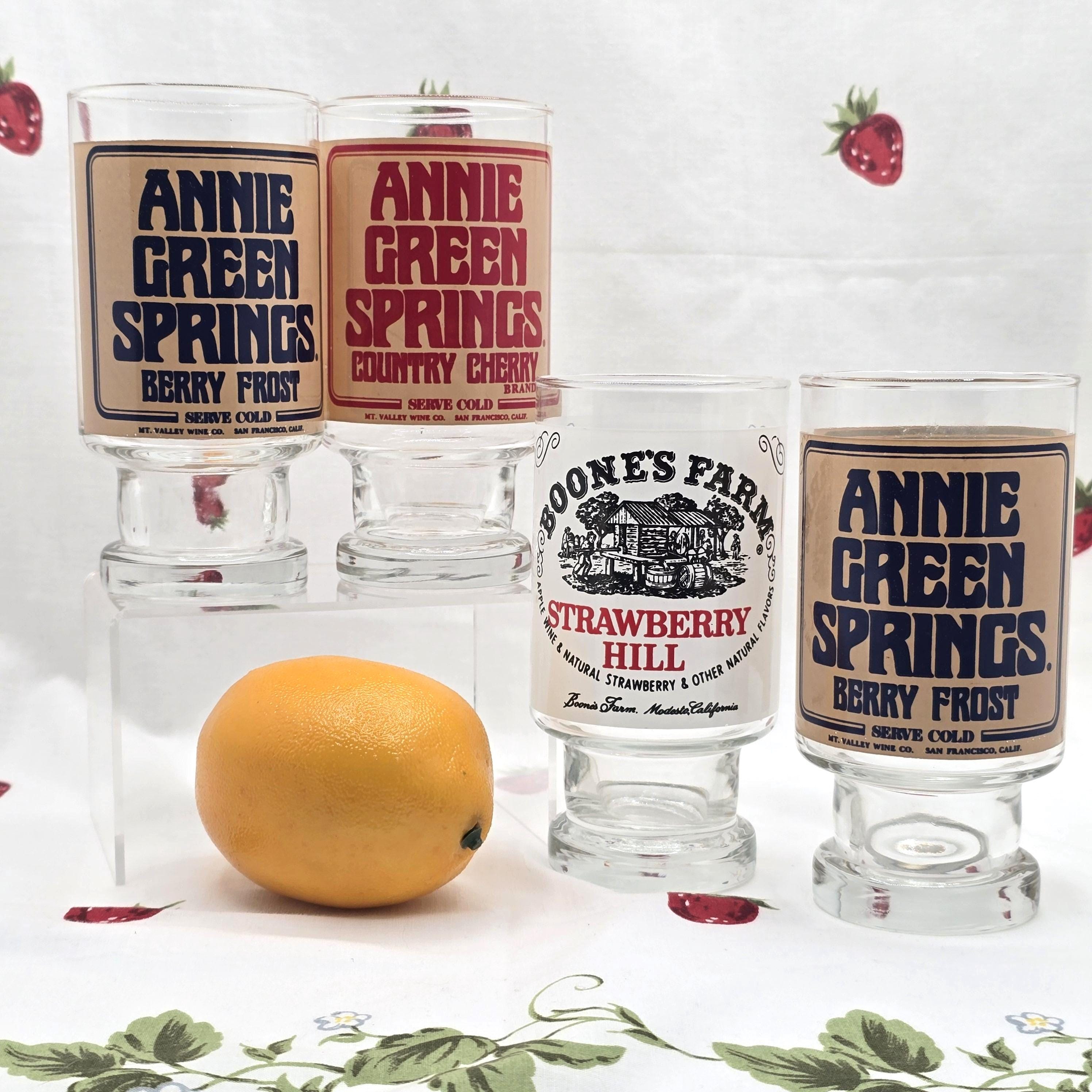 Vintage Wine Advertising Glasses: Annie Green Springs & Boones
