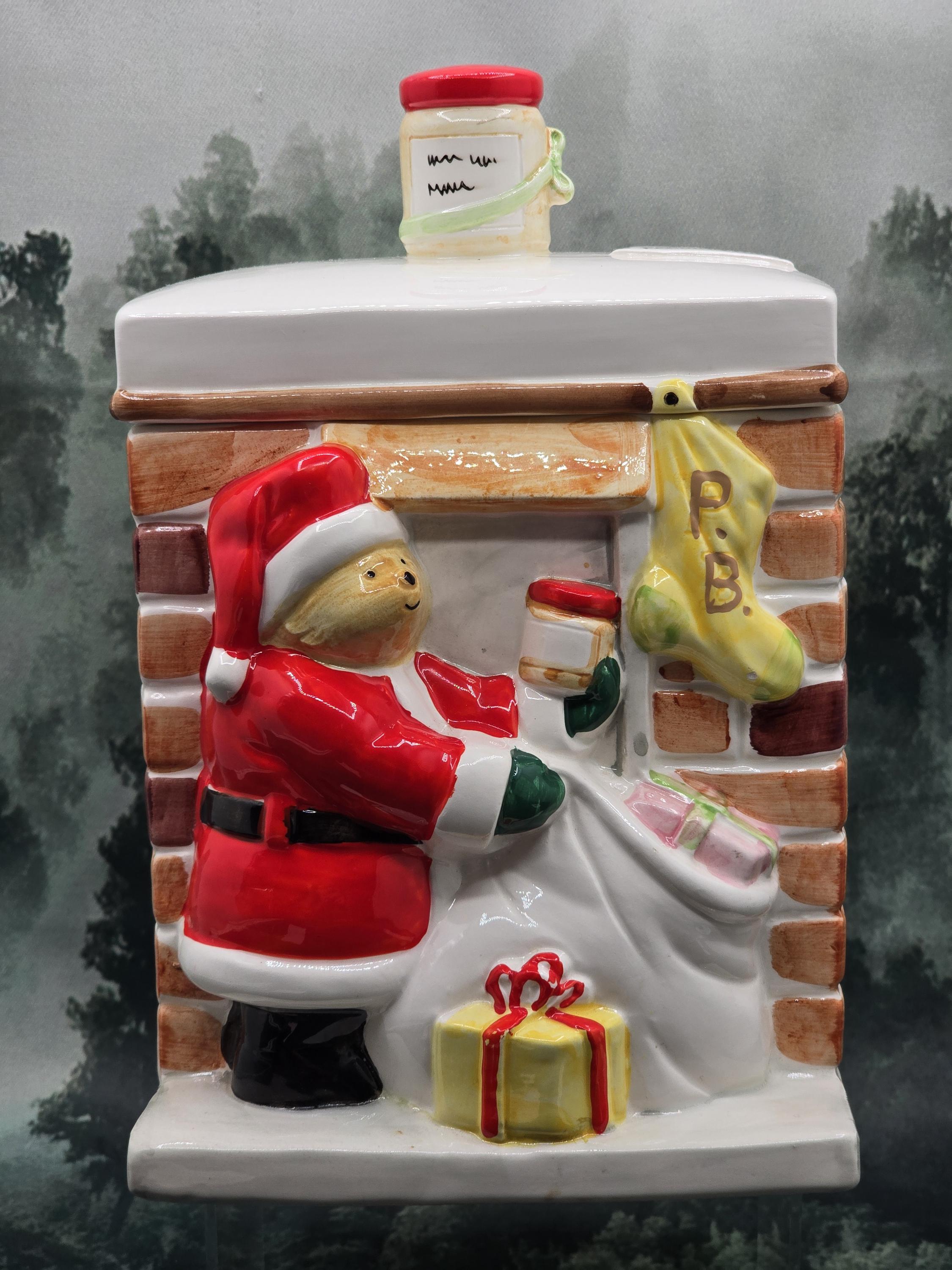 Vintage Paddington Bear Santa Cookie Jar - 1987 Toscany Eden Japan