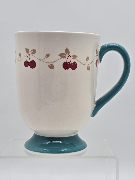 Vintage Gibson Home General Store Cherries Coffee Mug - 16 oz Pedestal Mug