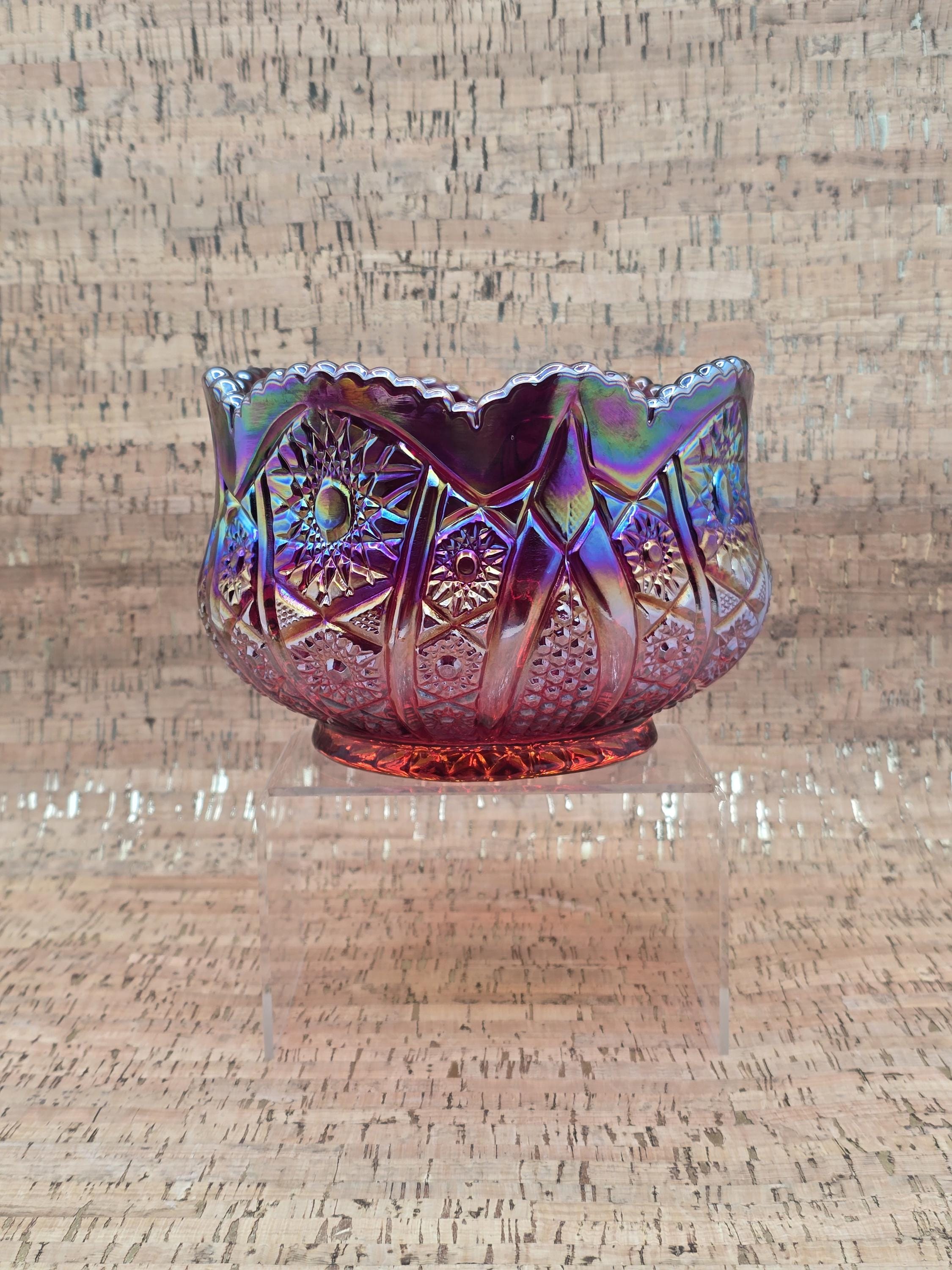 Vintage Indiana Glass Sunset Carnival Glass Rose Bowl - Heirloom