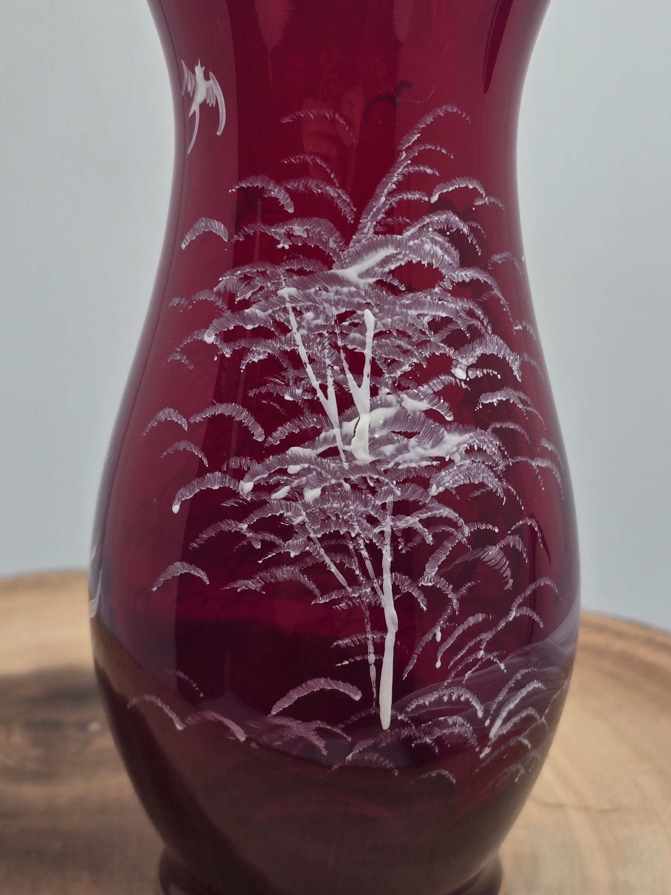 ヴィンテージ フェントン メアリー グレゴリー 花瓶：ルビーレッド