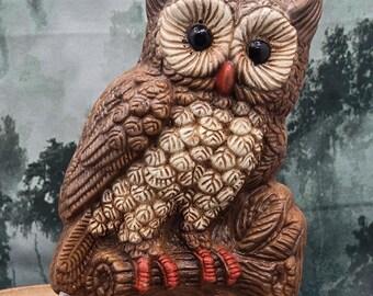 Vintage Homco Owl Wall Art Pair – Pressed Foam & Resin 70's Wall