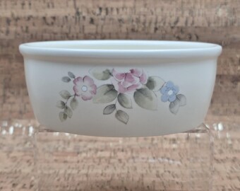 Cuenco vintage Pfaltzgraff con rosas de té para mascotas - Plato para perros y gatos - Cerámica floral de gres, años 80
