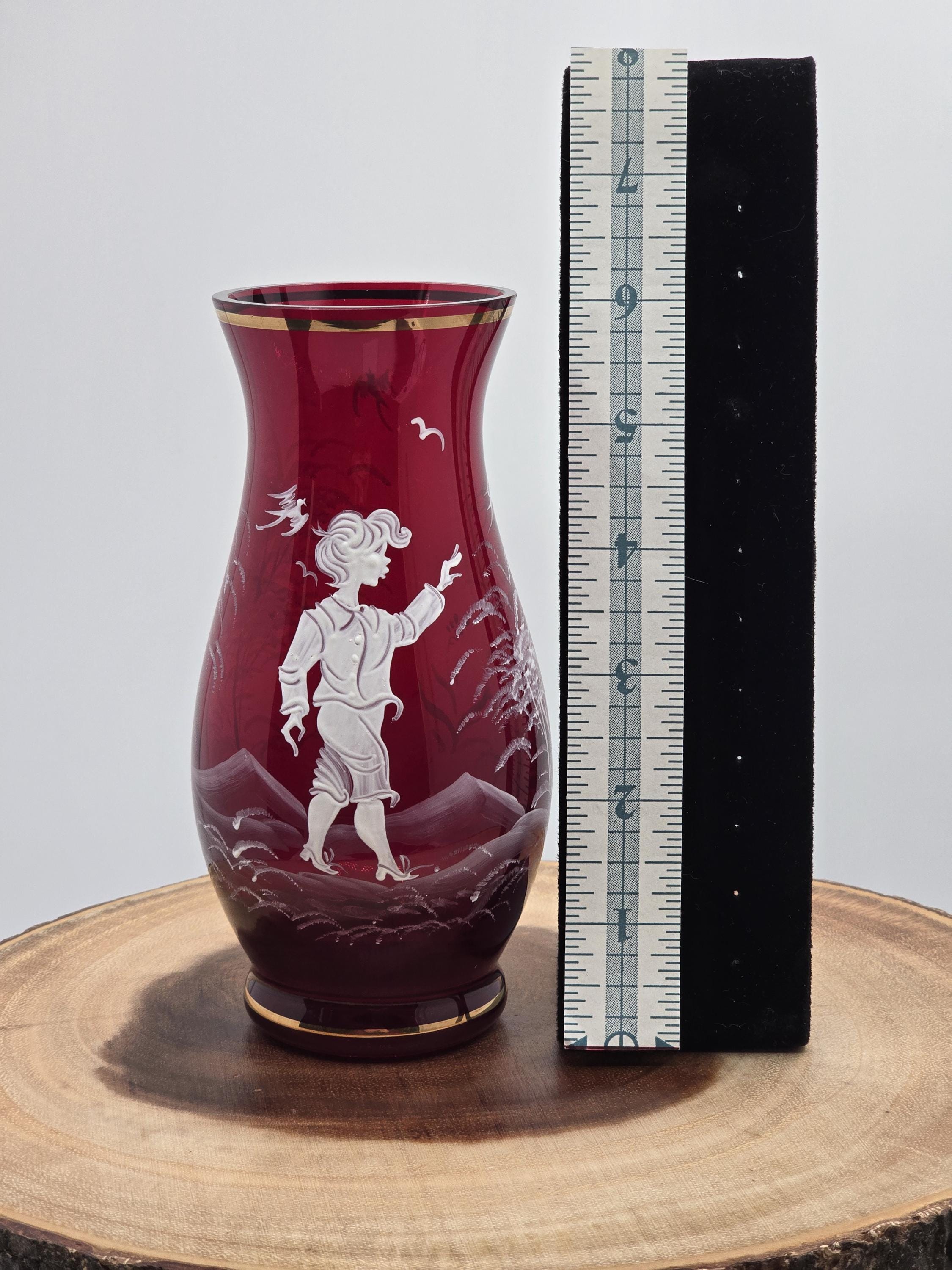 ヴィンテージ フェントン メアリー グレゴリー 花瓶：ルビーレッド