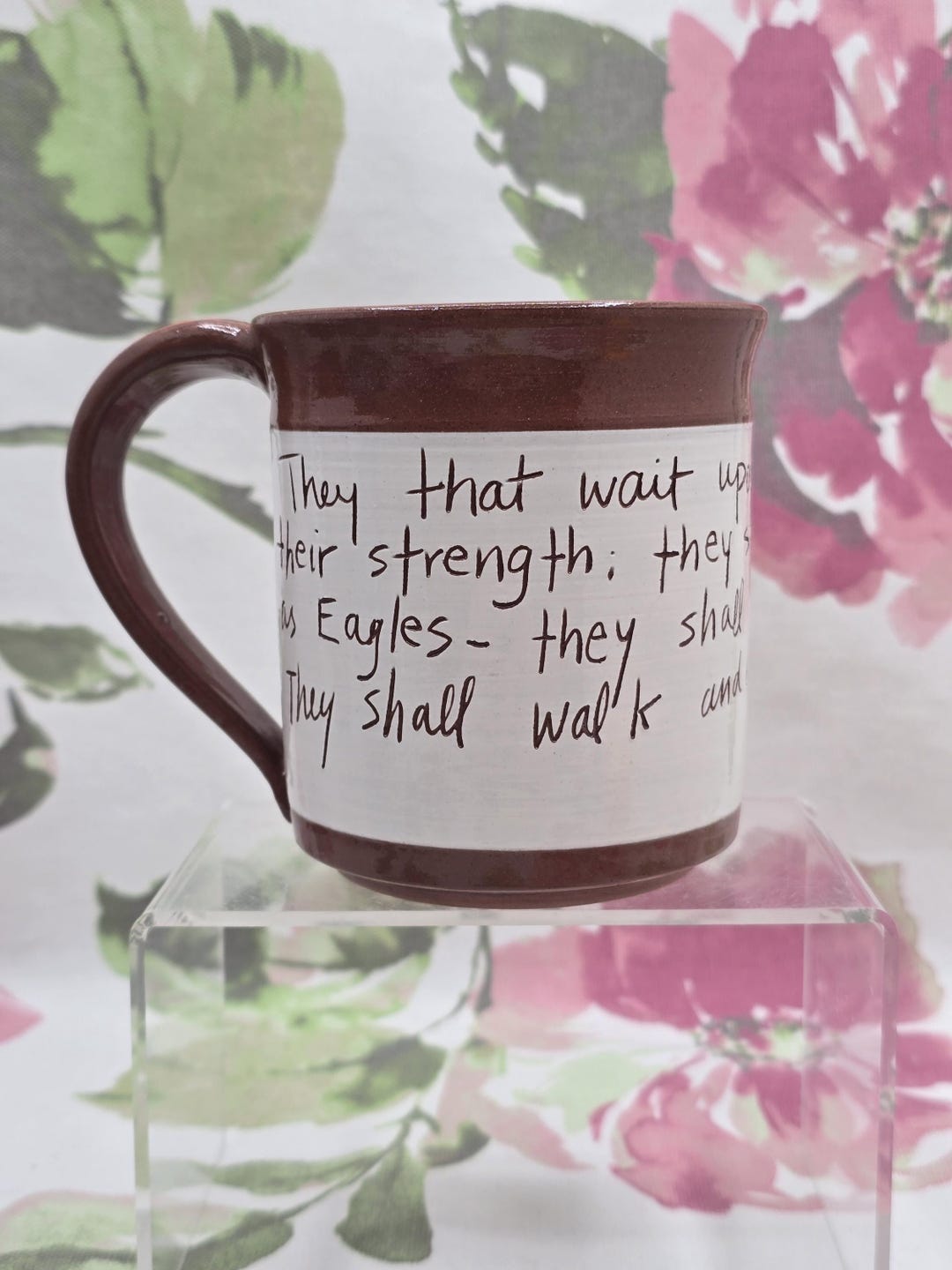Scripture Tea Cups Vintage Handmade Christian Scripture Mug Isaiah 40:31 | Rustic ...