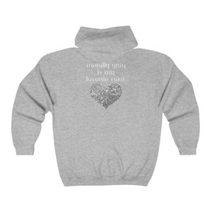 Morally Gray Full Zip Hooded Sweatshirt