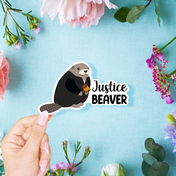 Justice Beaver Vinyl Sticker, The Office, Dwight Schrute Quote, Who is Justice Beaver?